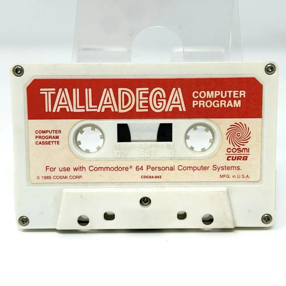 Talladega Commodore 64 C64 Cosmi Cassette Game Manual Richard Petty Vintage